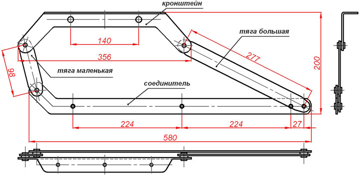 Дельфин механизм дивана схема